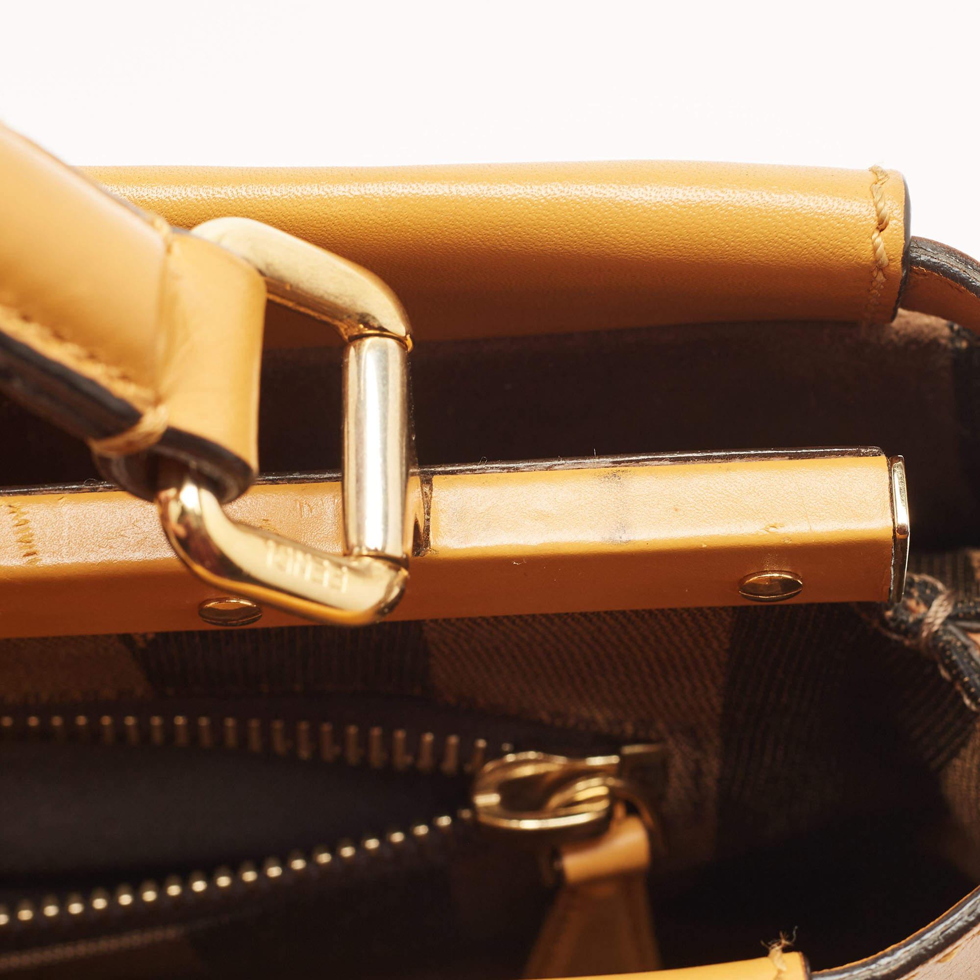 Fendi Mustard Leather Medium Peekaboo Top Handle Bag 3