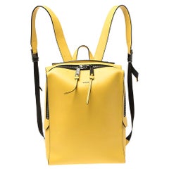 Fendi Mustard Leather Square Backpack