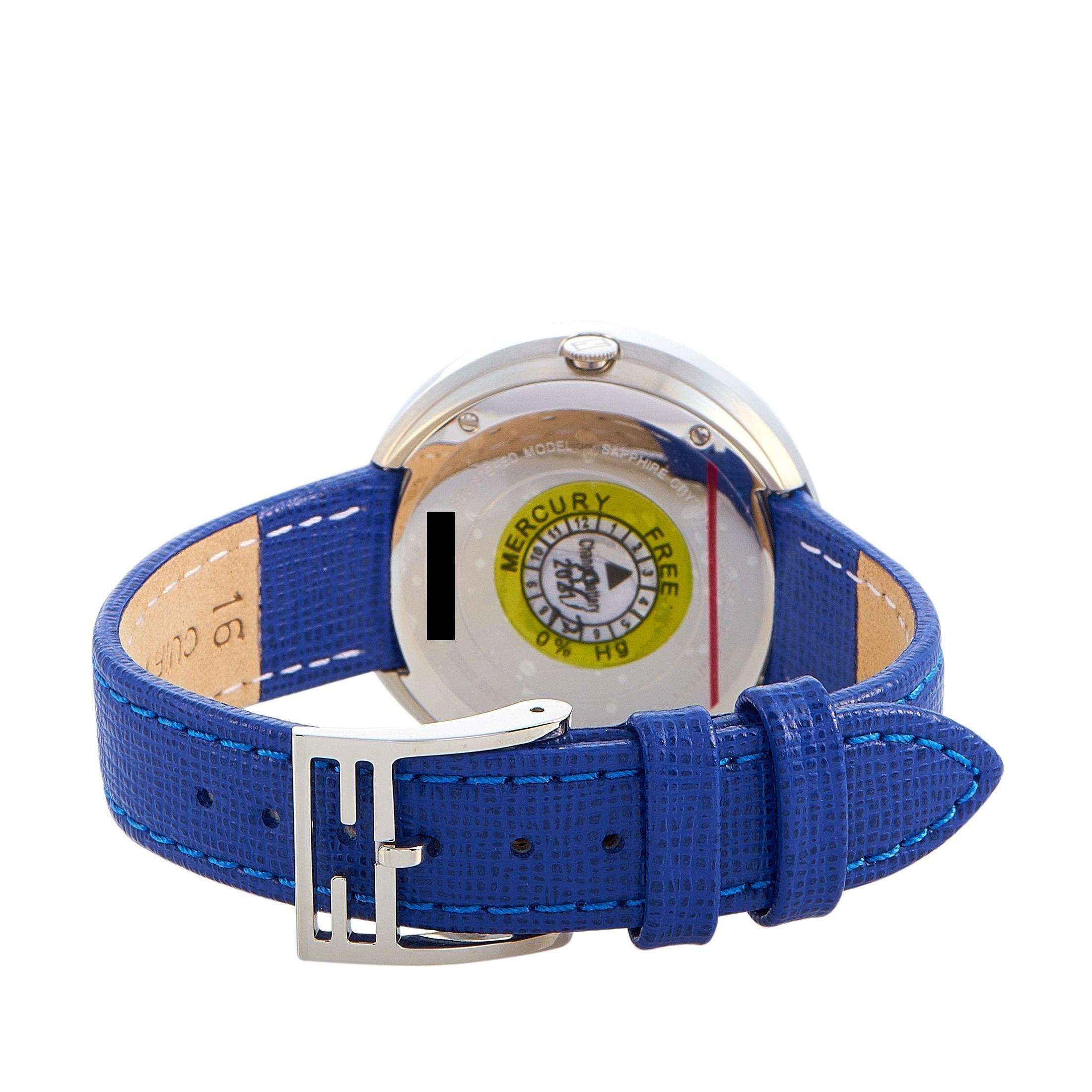 Fendi My Way Stainless Steel Blue Leather Quartz Watch F356034031 In New Condition In Southampton, PA