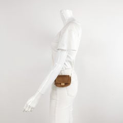 Fendi Nano Baguette Charm Brown Mink Fur with Chain