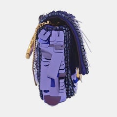 Fendi Nano Baguette Charm Purple Sequins with Chain