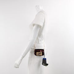 Fendi Nano Baguette Charm Red Sequins Satin Interior Chain Strap