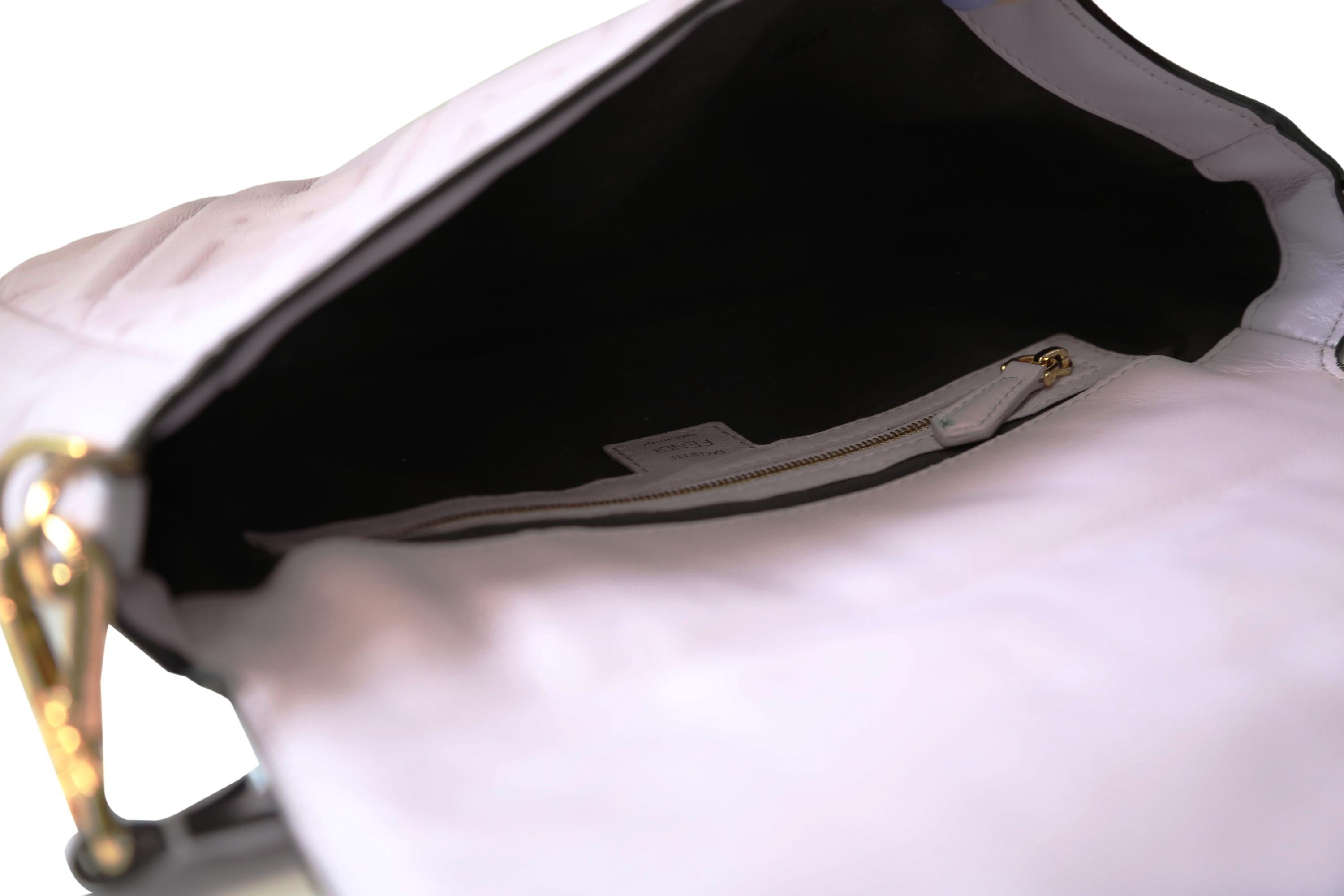 Gray Fendi Nappa Embossed Baguette