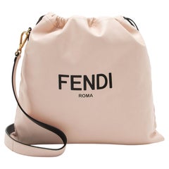 Fendi Nappa Leather Drawstring Medium Shoulder Bag