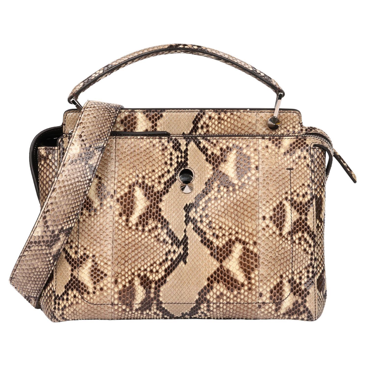 Fendi in pelle di pitone naturale Dotcom in vendita