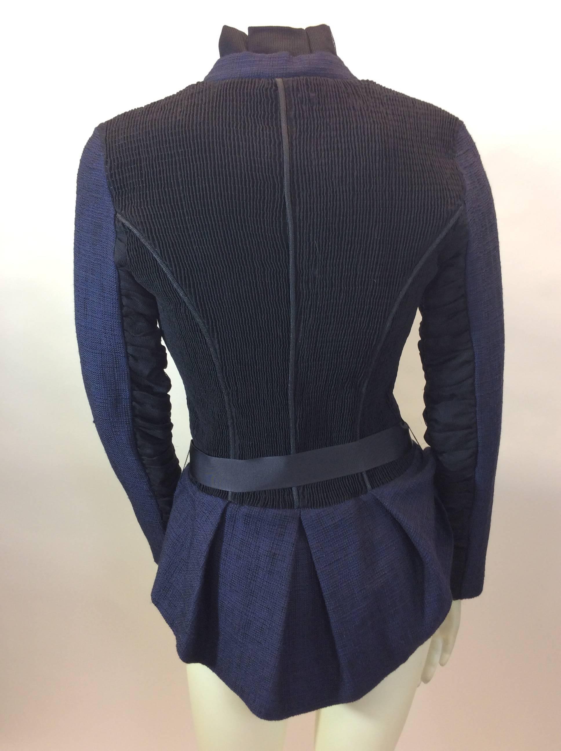 Fendi Navy Blue and Black Jacket In Excellent Condition For Sale In Narberth, PA