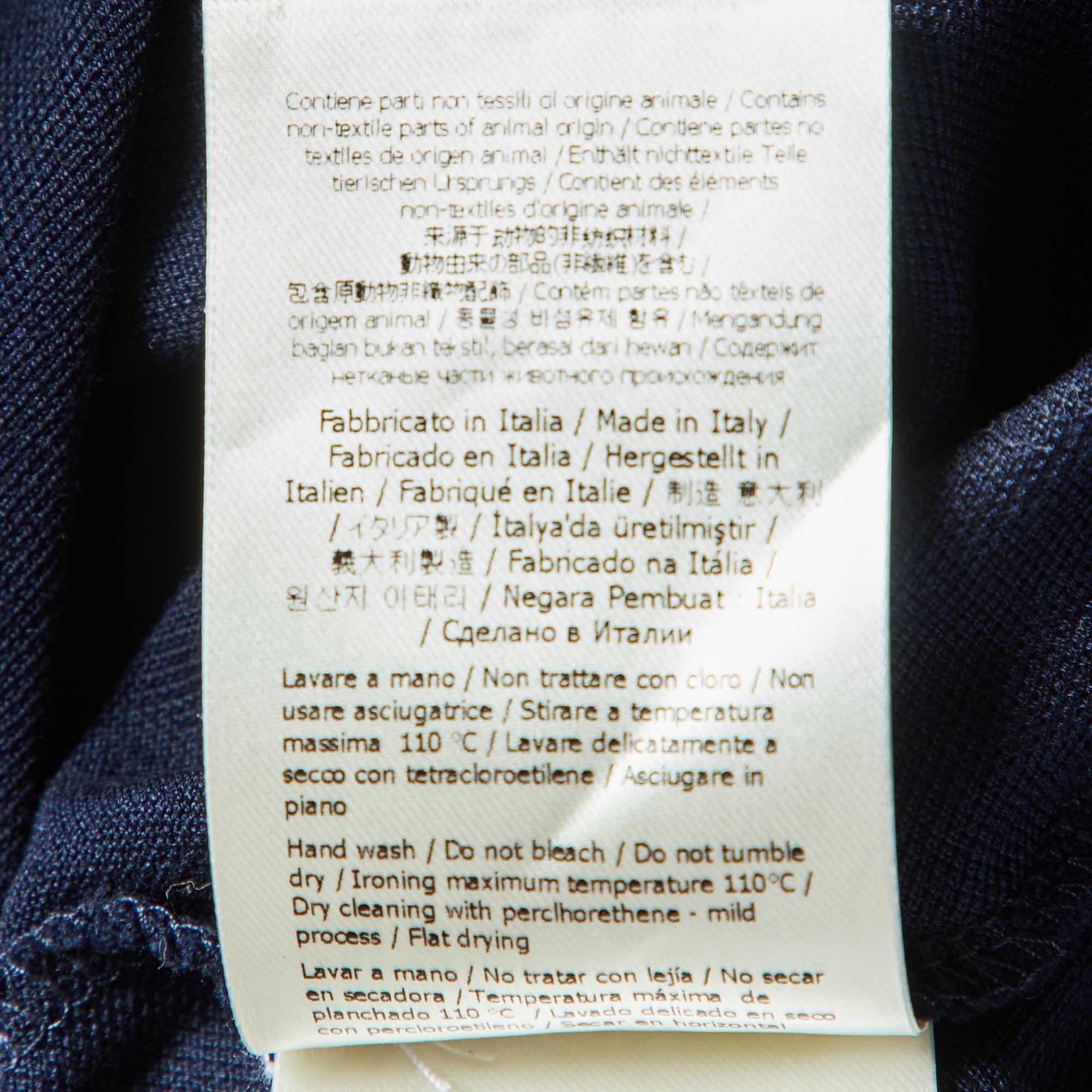 Fendi Polo de punto de piqué de algodón azul marino S 2
