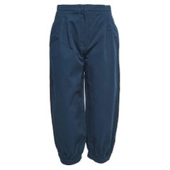 Fendi Navy Blue Cotton Twill Balloon-Leg Trousers M