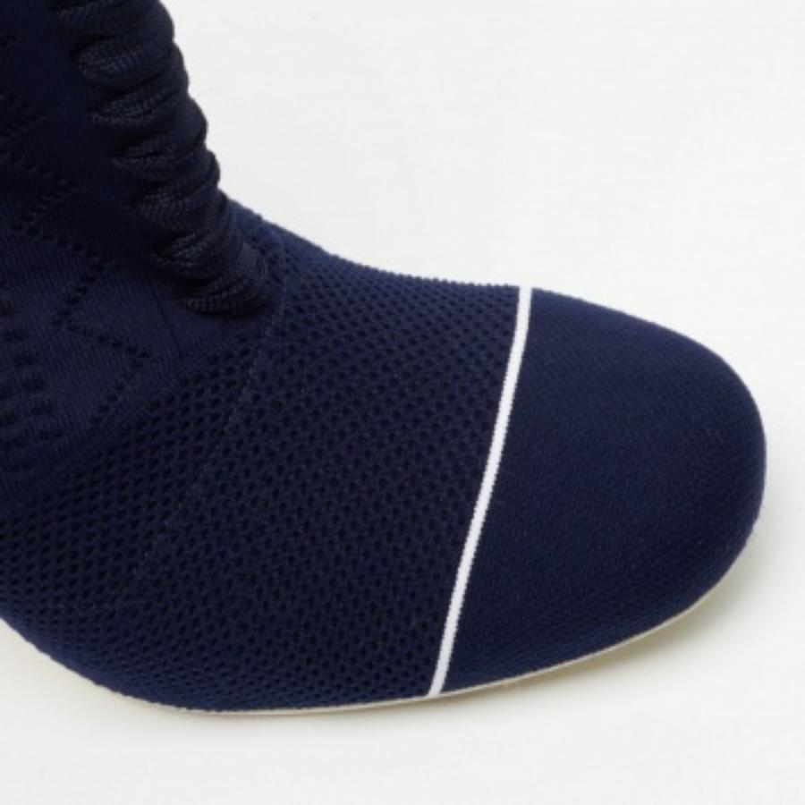 Bottes Rockoko en tissu tricoté bleu marine de Fendi Taille 40 en vente 2