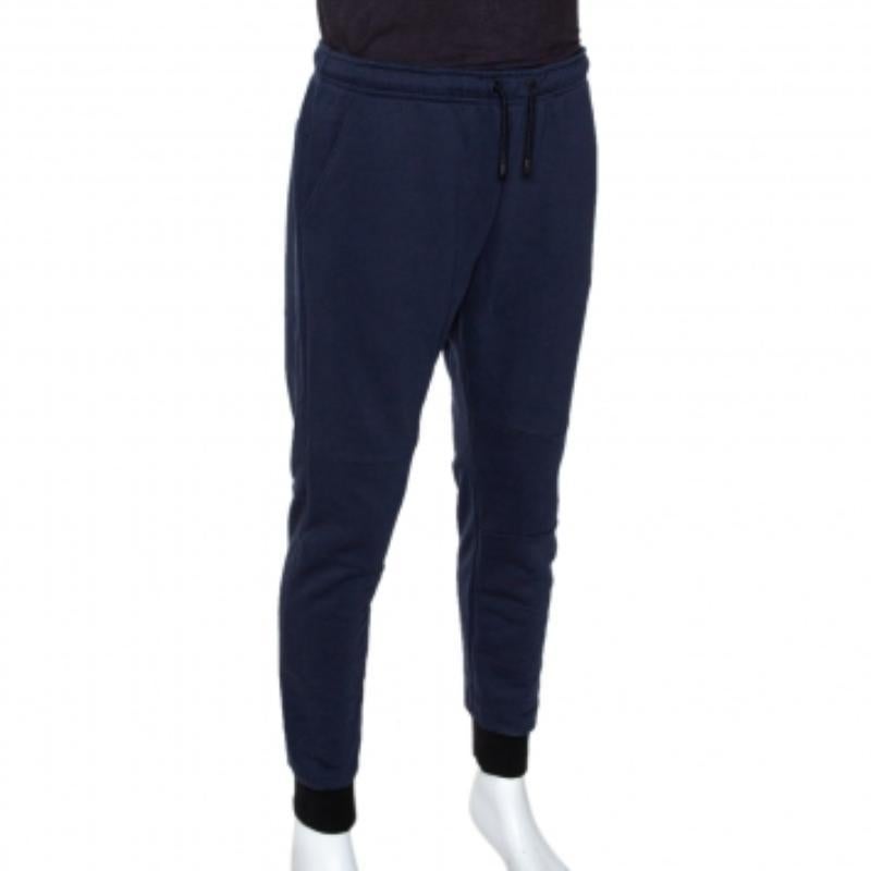 Fendi Marineblaue Strick-Turnhose mit Monsterauge-Manschettenknöpfen-Details L (Schwarz) im Angebot
