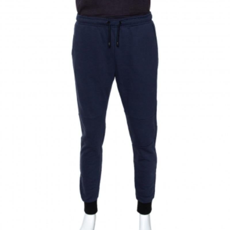 Fendi Marineblaue Strick-Turnhose mit Monsterauge-Manschettenknöpfen-Details L im Angebot 2