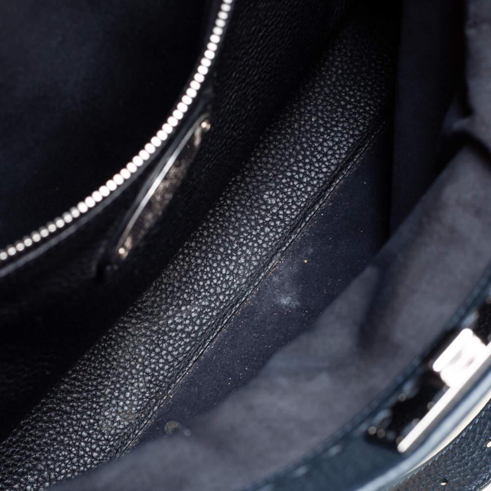 Fendi Navy Blue Leather Selleria Peekaboo Top Handle Bag 8