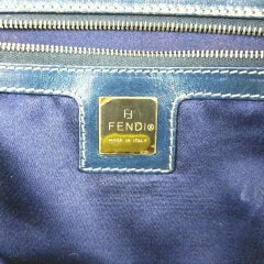 Fendi Navy Blue Monogram FF Zucca Boston Shoulder bag 862313