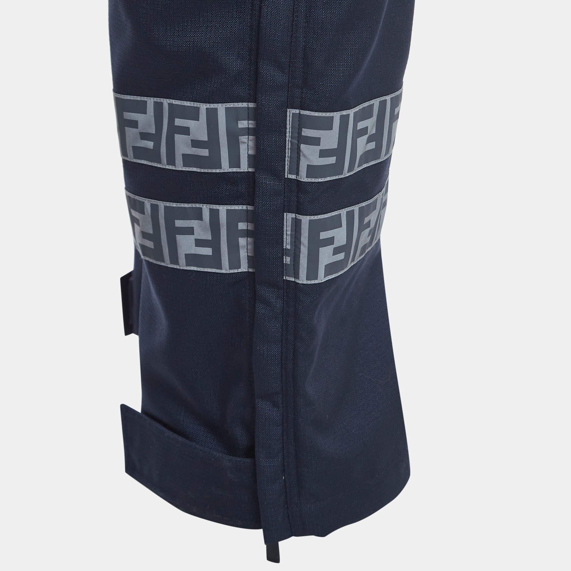 Fendi Navy Blue Nylon Utility Jumpsuit M For Sale 3
