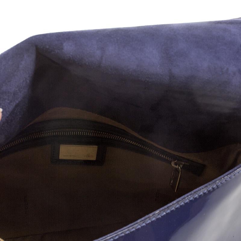 Fendi Navy Blue Patent Leather Mama Forever Shoulder Bag 2