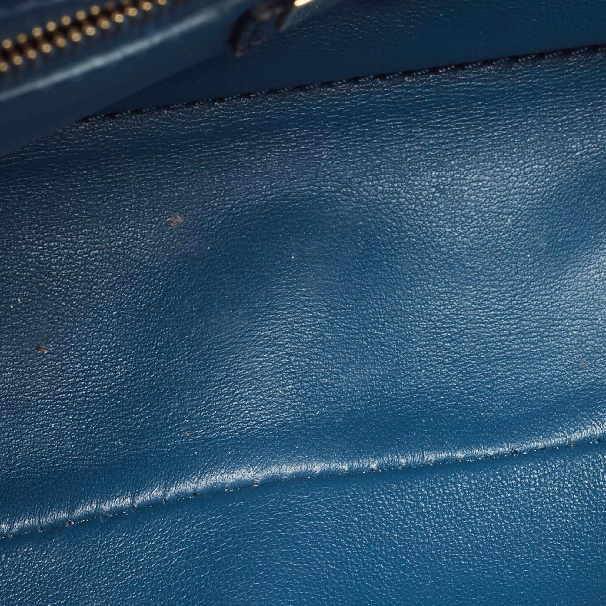 Fendi Navy Blue Python Mini Peekaboo Top Handle Bag 3