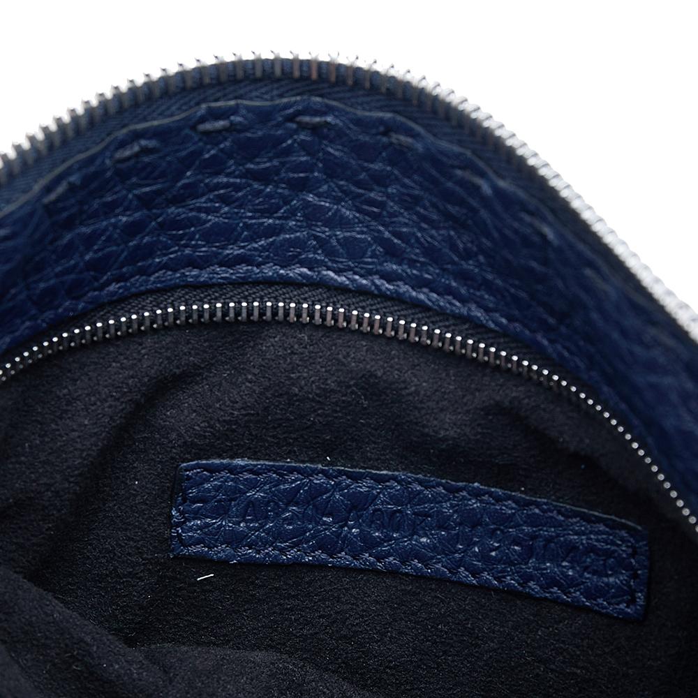 Fendi Navy Blue/White Roman Leather Bag Bugs Eyes Clutch 4