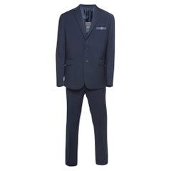 Fendi Navy Blue Wool Single Breasted Suit L