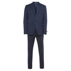 Fendi Navy Blue Wool Single Breasted Suit L