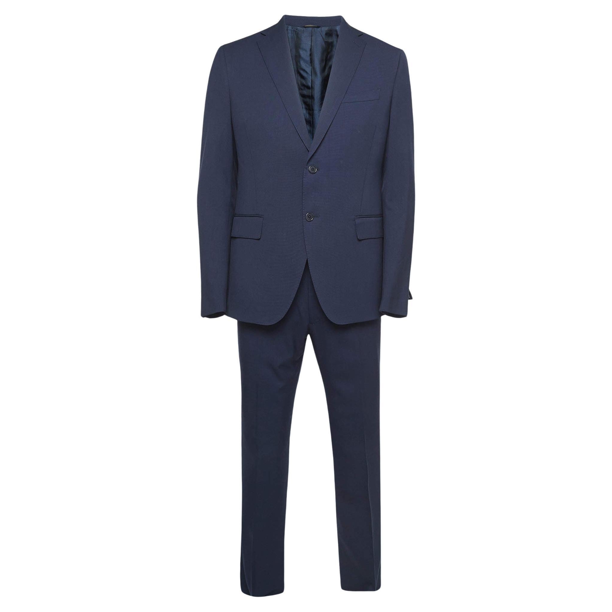 Fendi Navy Blue Wool Suit L For Sale