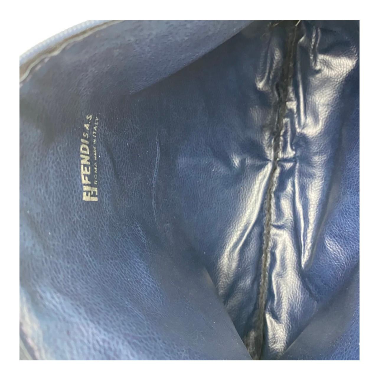 Fendi Navy Clutch In Good Condition For Sale In New York, NY