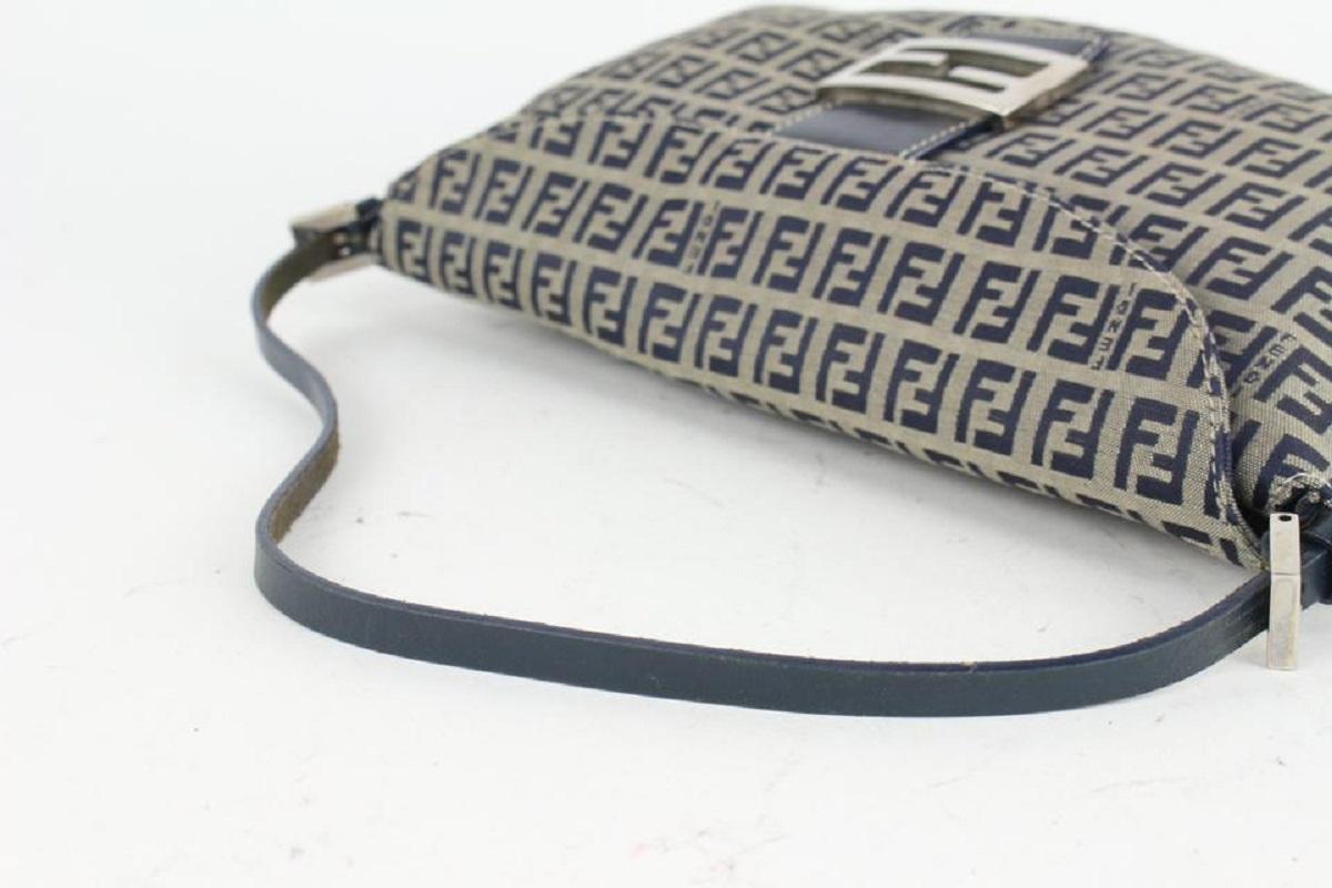 Fendi Navy Monogram FF Mamma Forever Shoulder Bag1014f1 In Good Condition For Sale In Dix hills, NY