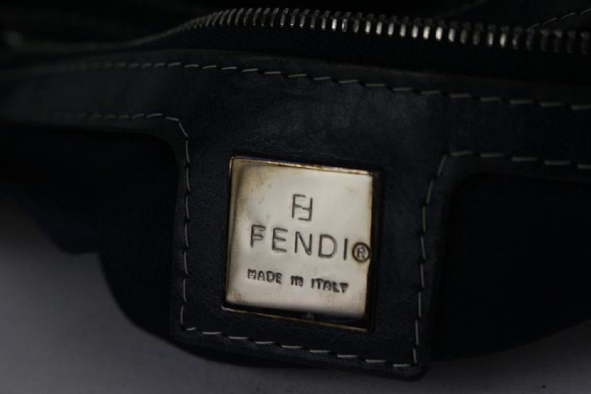 Gray Fendi Navy Monogram FF Zucca Mamma Shoulder Bag 104f57