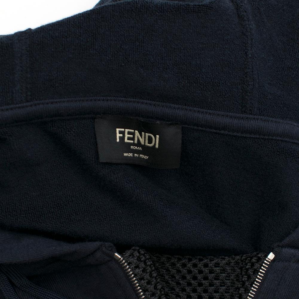 Men's Fendi Navy Sweatshirt with Red Contrast Pocket IT 50