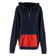 Fendi Navy Sweatshirt with Red Contrast Pocket IT 50