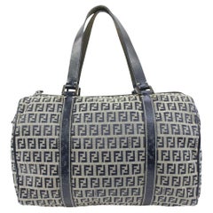 Fendi Navy x Grau Monogram FF Boston Tasche 21f34s