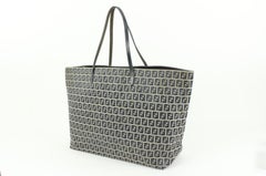 Fendi Navy x Grey Monogram FF Zucca Roll Shopper Tote Bag 60f414s