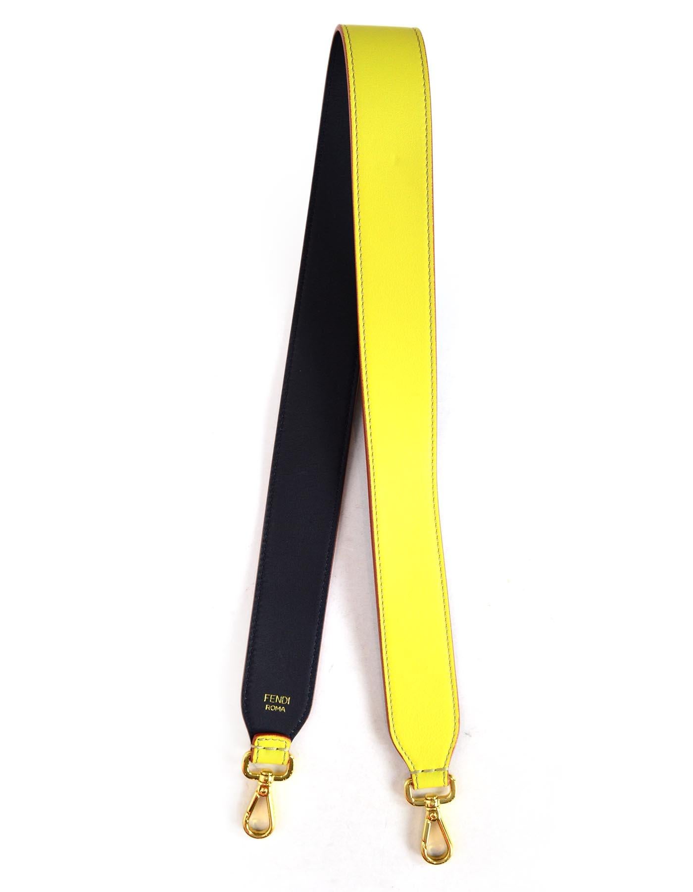 Women's Fendi Navy/Yellow Strap You Bag Strap w. Dust Bag