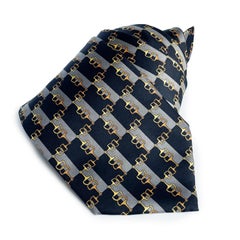 Fendi Necktie Mens Silk Horse Bit Equestrian Motif Made in Italy