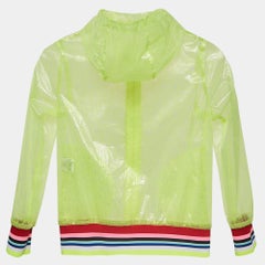 Fendi Neon Green Printed Synthetic Sheer Jacket 9Y