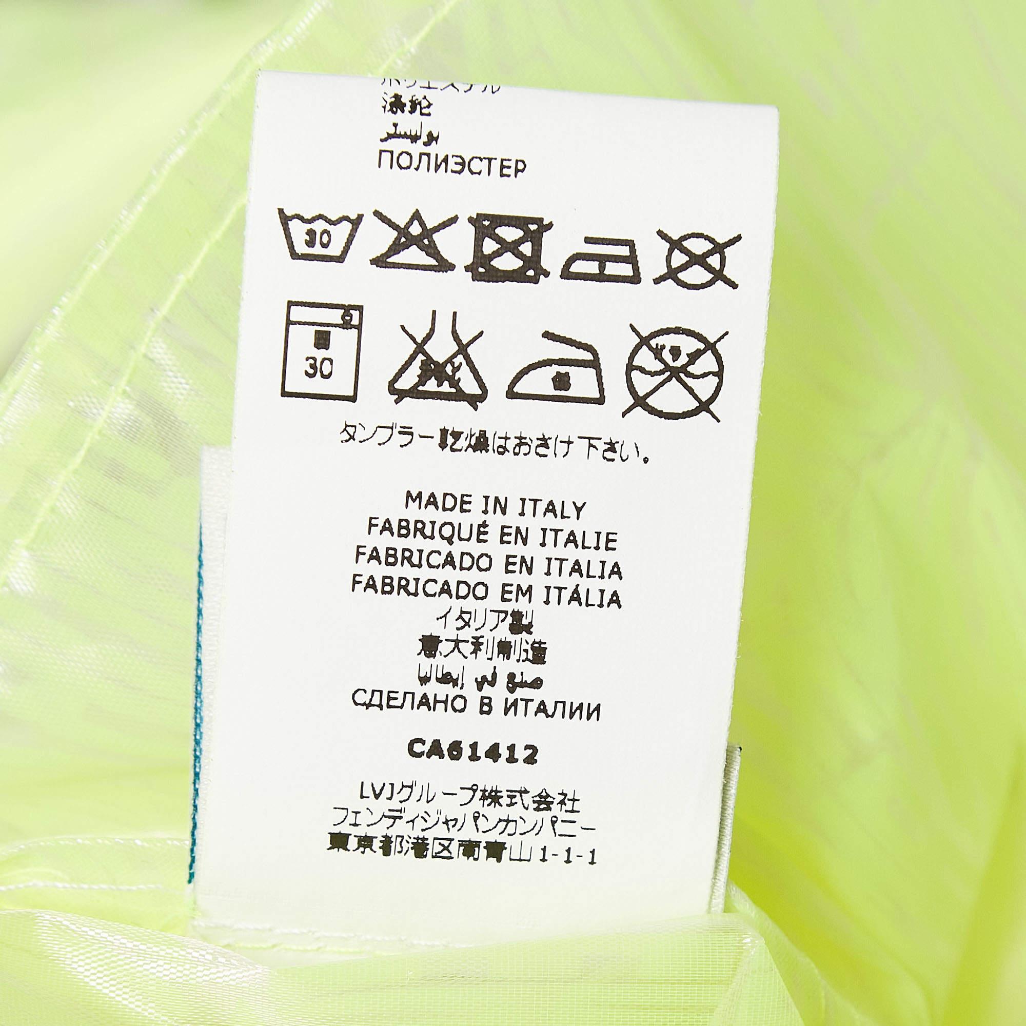 Fendi Giacca sintetica trasparente stampata verde neon 9Y in vendita 1