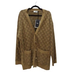 Fendi Neutral Logo Knit Cardigan