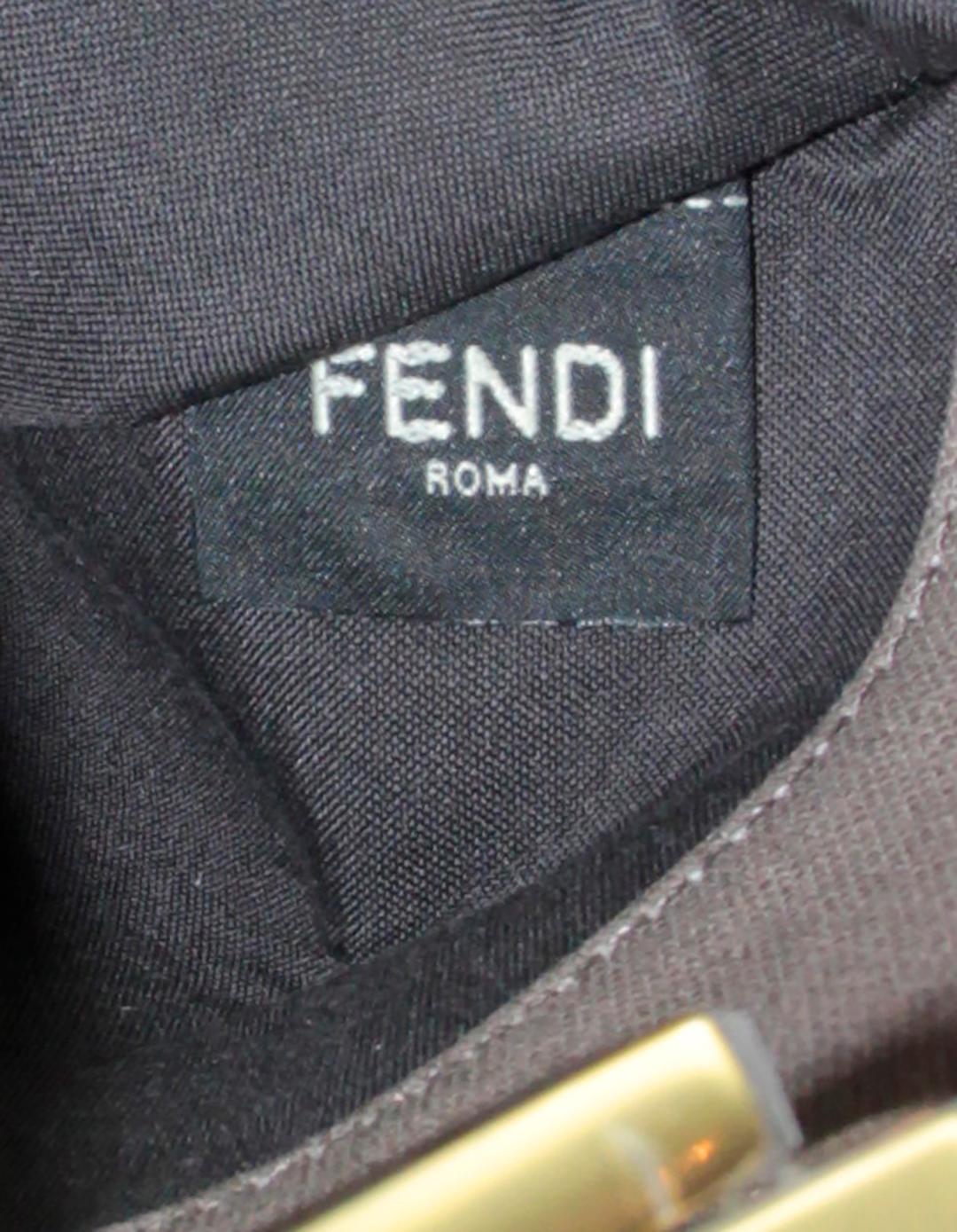 Fendi NEW 2021 Grey Canvas Monogram Peekaboo X-Tote Bag w/ Straps 2