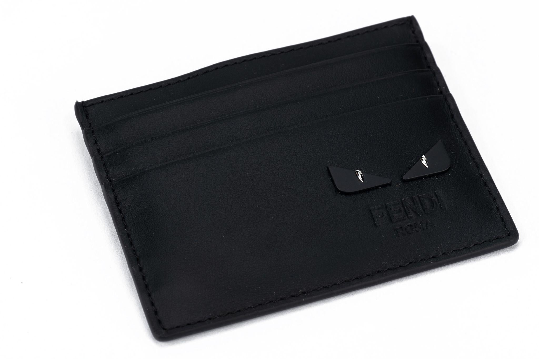 Fendi New Black Matte Monster CC Case In New Condition For Sale In West Hollywood, CA