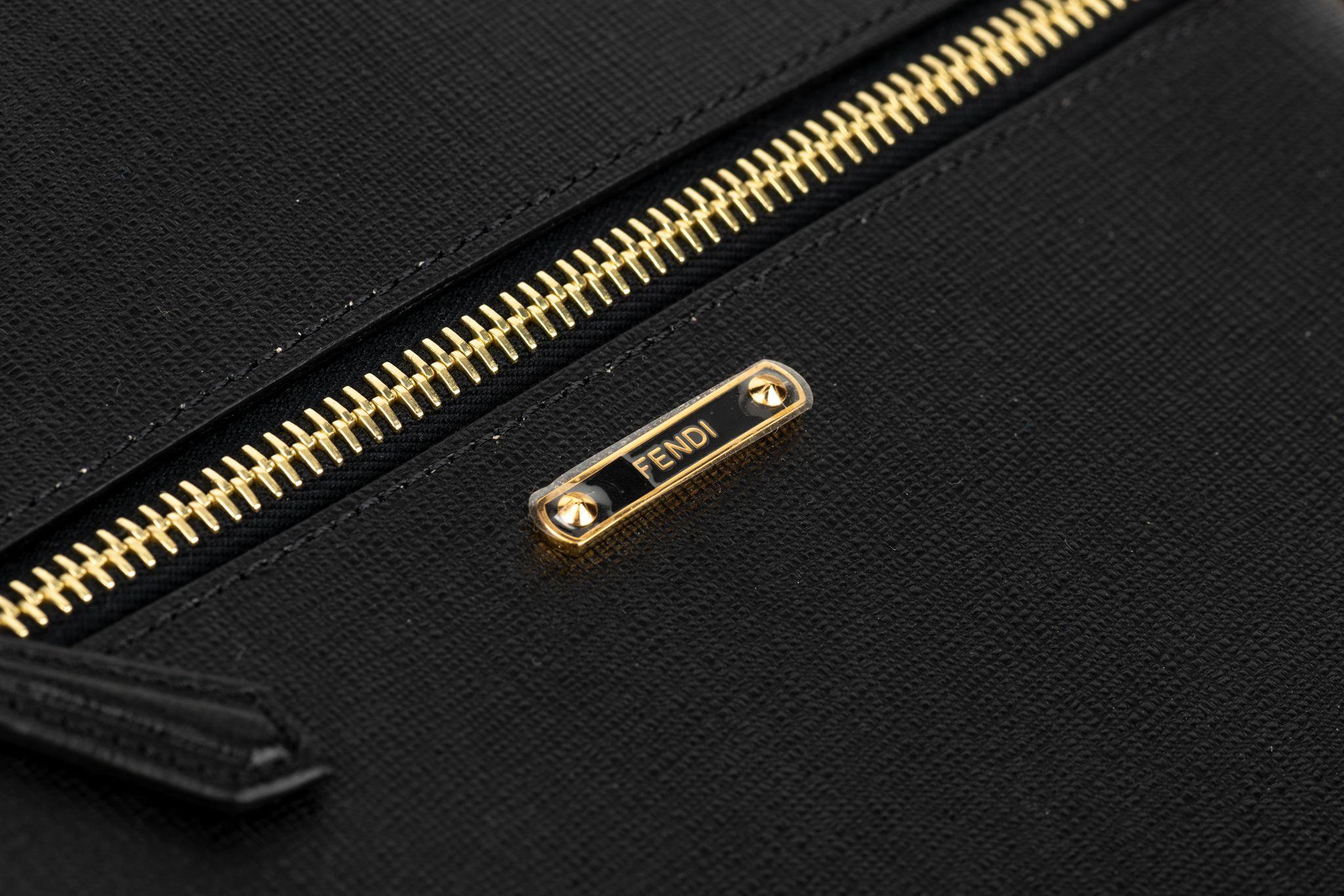 Fendi New Black Shoulder Flat Bag For Sale 3
