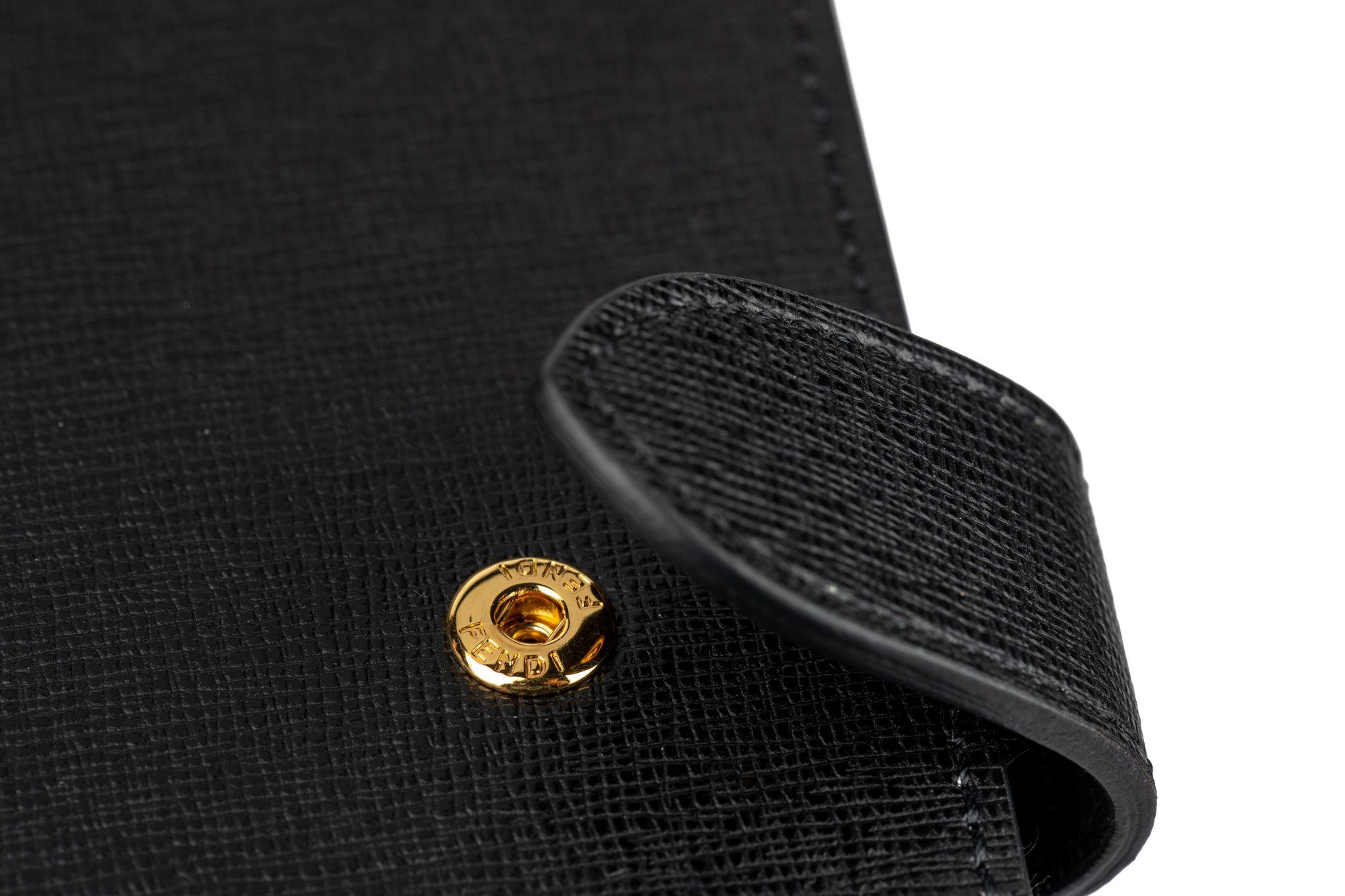 Fendi New Black Shoulder Flat Bag For Sale 4