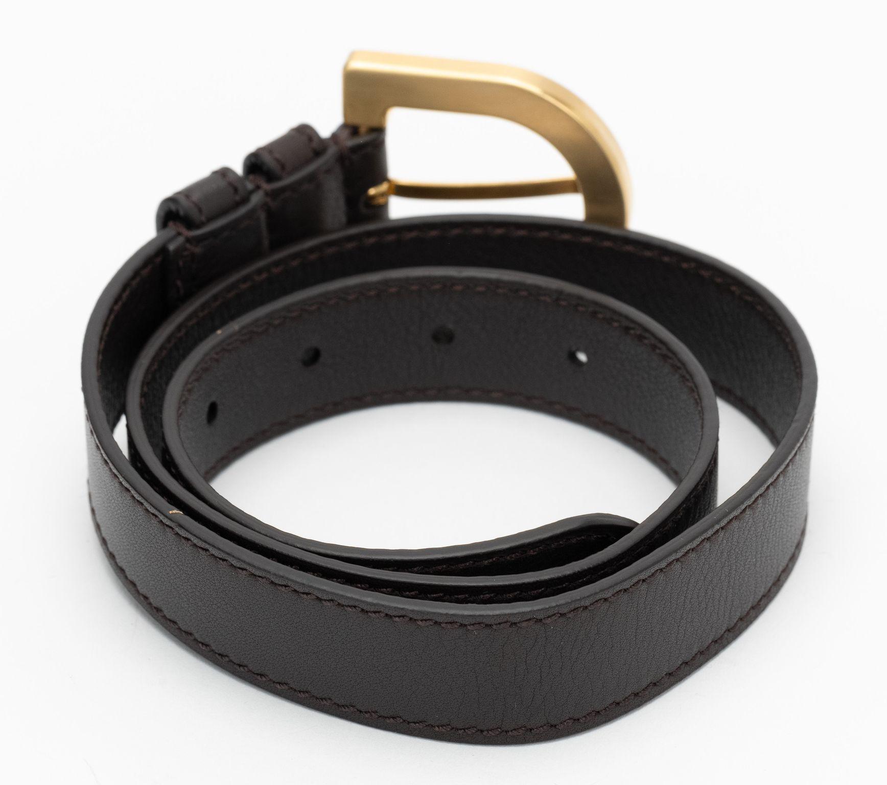 Beige Fendi New Brown Leather Belt 83 cm