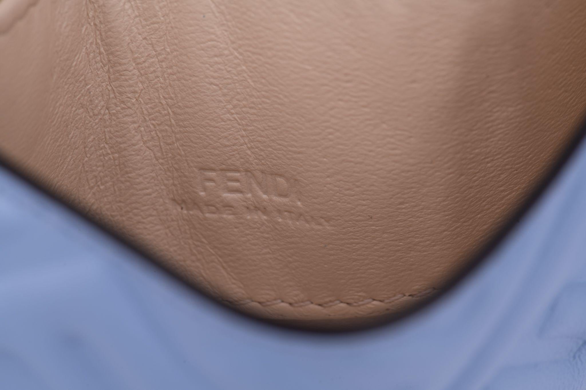 Fendi New Celeste Embossed Nano Baguette In New Condition In West Hollywood, CA