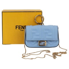 Fendi New Celeste Embossed Nano Baguette