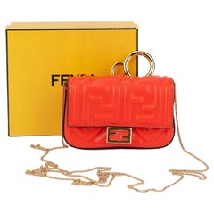 Fendi New Coral Embossed Nano Baguette
