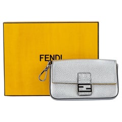 Fendi New in Box Silver Micro Baguette