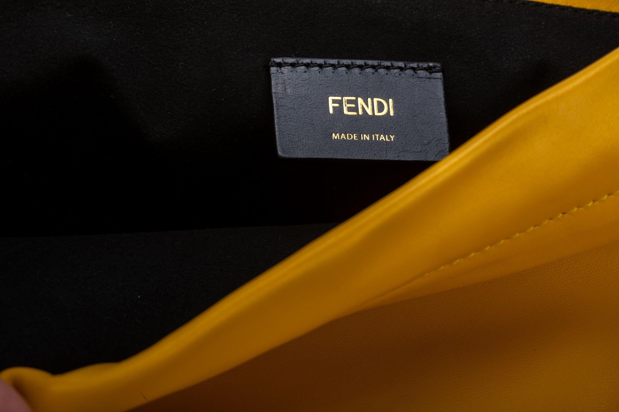 Fendi New Large Yellow Cross Body Bag For Sale 4