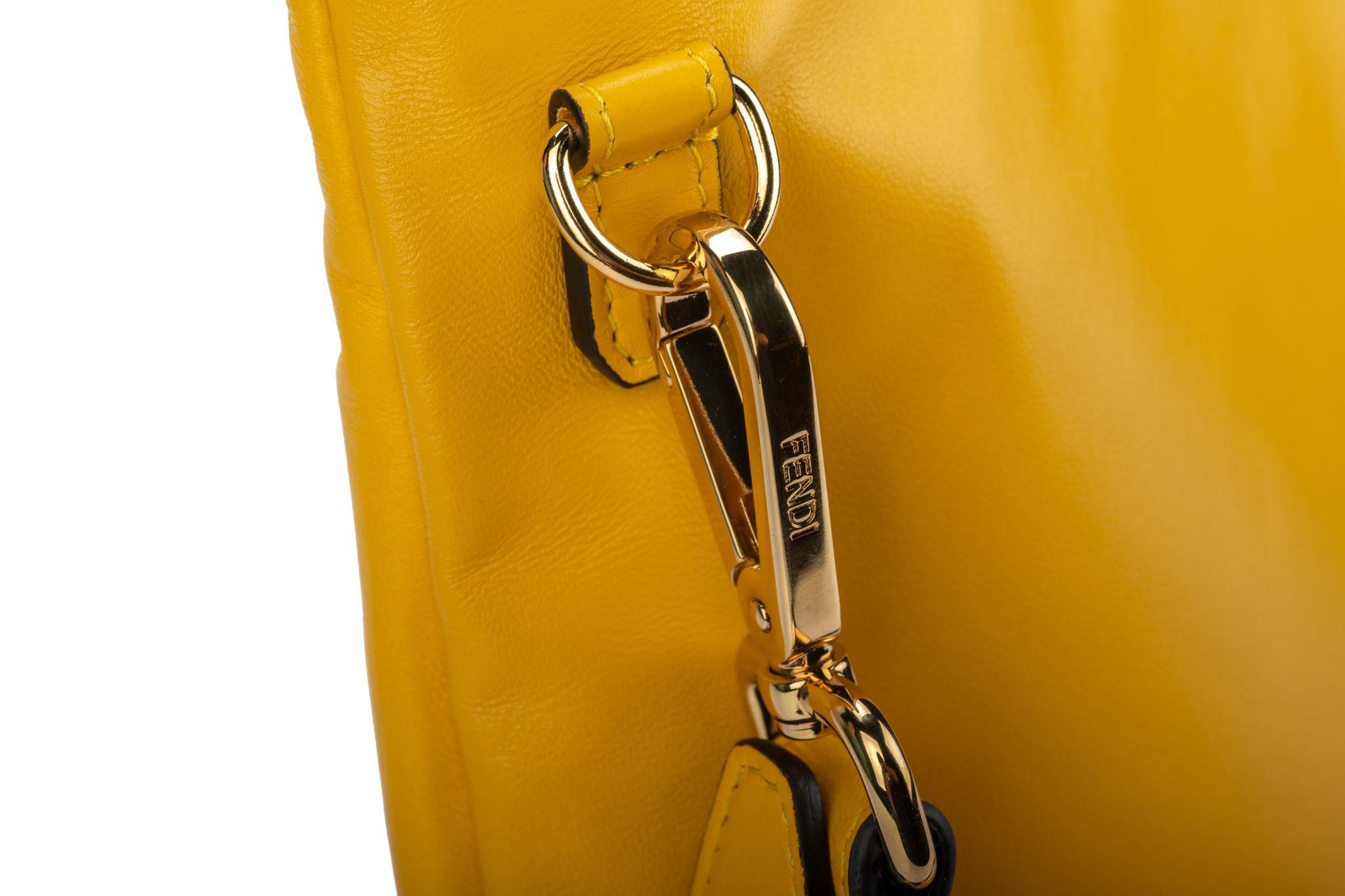 Fendi New Large Yellow Cross Body Bag For Sale 1