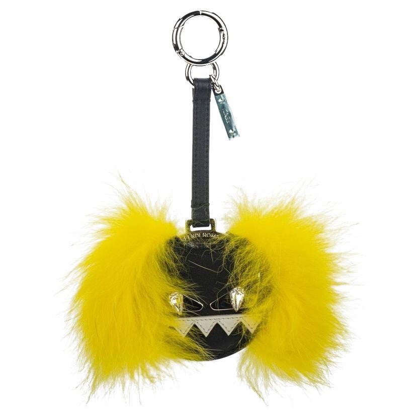 Fendi New Monster Key Ring Yellow For Sale