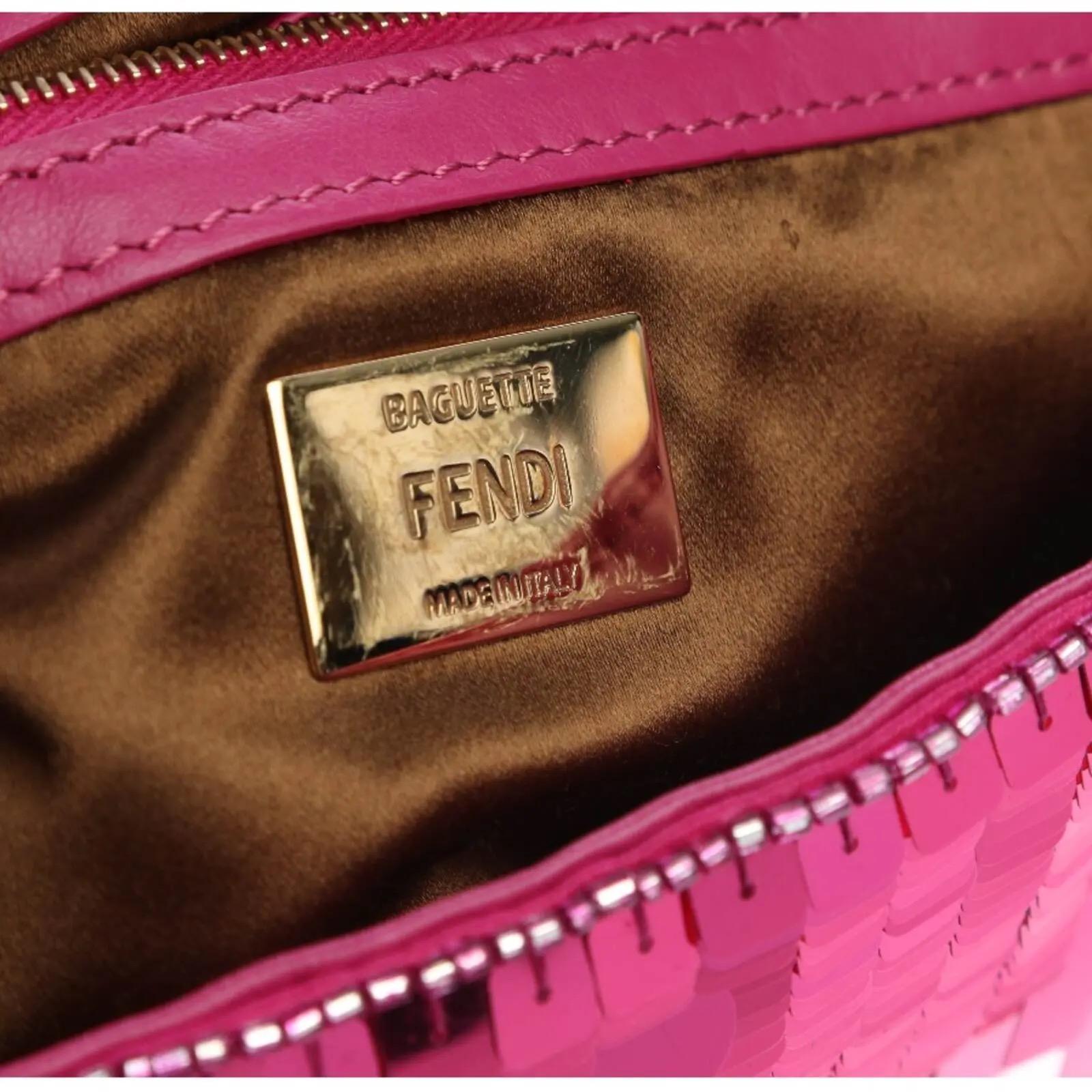 FENDI new pink sequins baguette 2024 For Sale 7