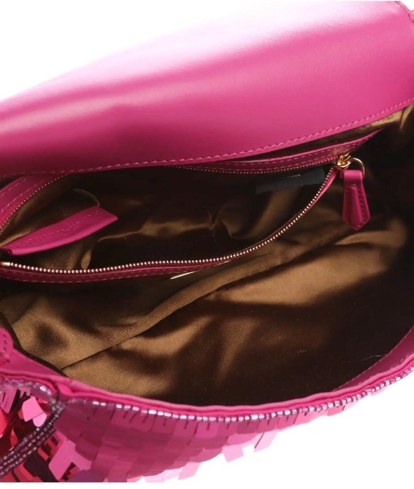 FENDI new pink sequins baguette 2024 For Sale 8
